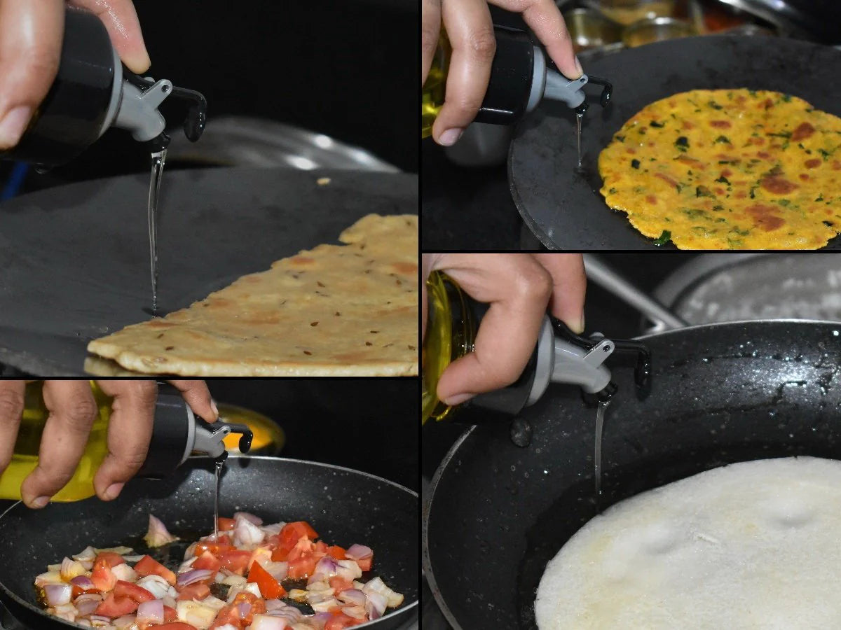 1L Oil Dispenser with Lid & Drip-Free Spout (Plastic)